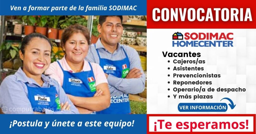 Nueva convocatoria en SODIMAC HOMECENTER