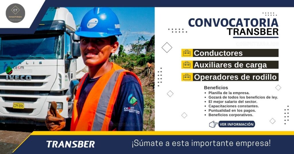 Empleos disponibles en Empresa TRANSBER