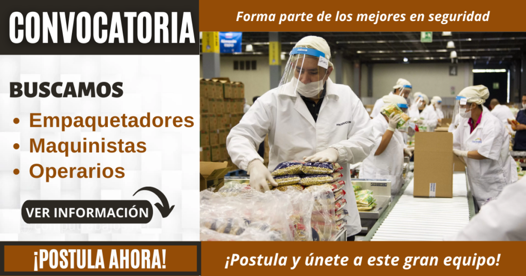 Reciente convocatoria para EMPAQUETADORES